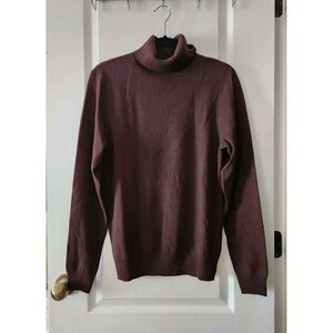 Singer Sargent Women's Knit Sweater High‎ Neck Pullover Wool Blend Brown Size S